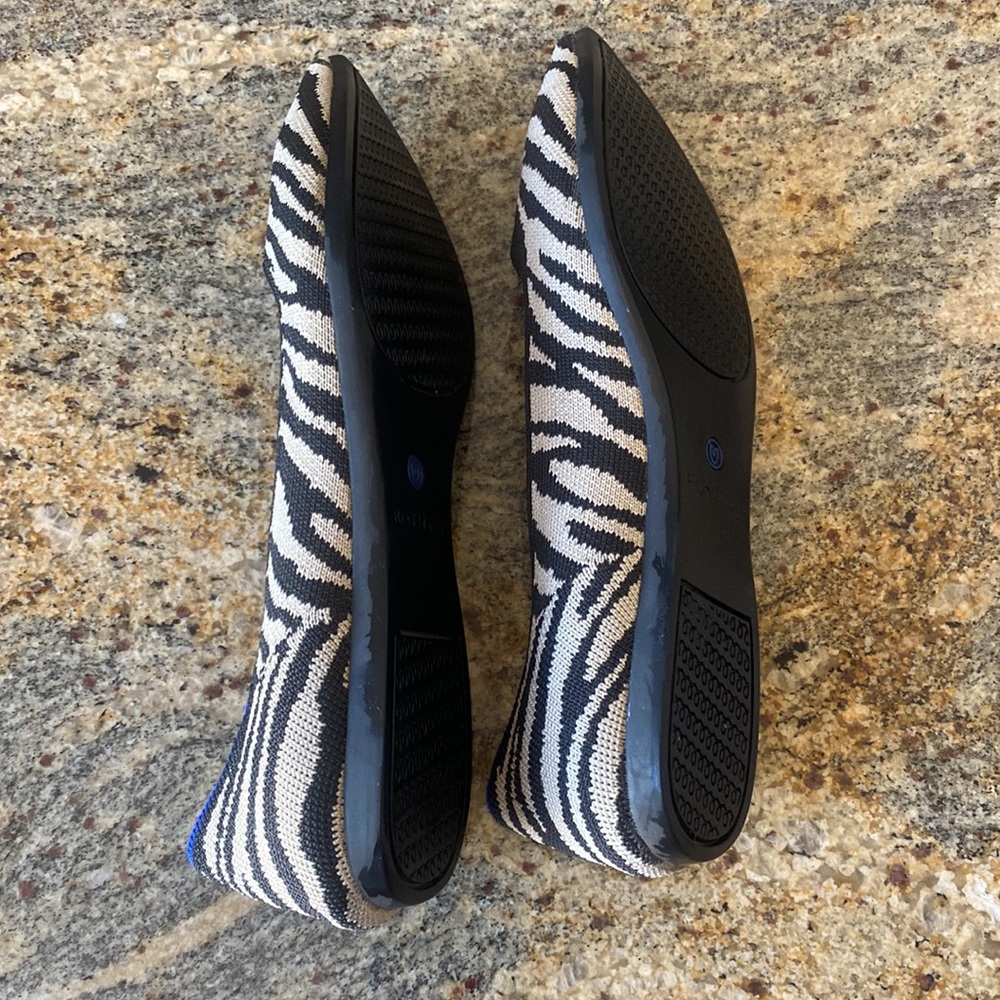 Rothy’s Retired Pointy Toe Zebra Print Shoe - image 4